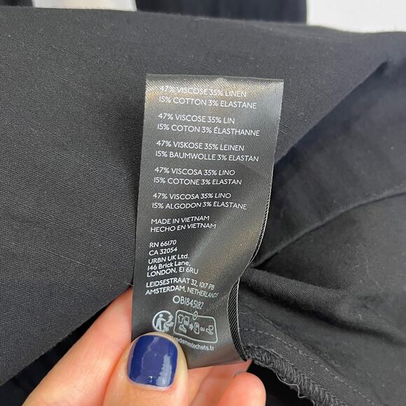 by ANTHROPOLOGIE Long Sleeve Sweetheart Slim Mini Dress LBD Stretch Black Size 6 - Picture 10 of 11